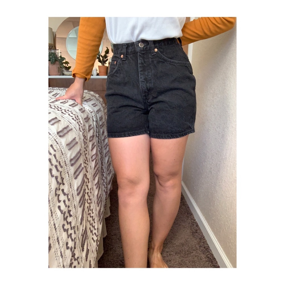 Vintage High-Rise Black Jean Shorts